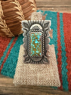 Handcrafted Number 8 Turquoise & Sterling Silver Ring Size 7.75 by John Nelson - Che Cose Belle