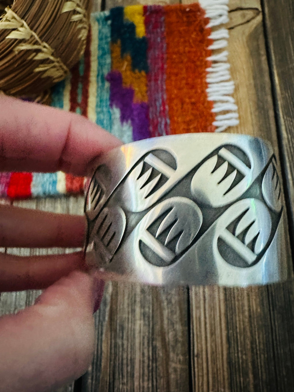 Handcrafted Old Pawn Sterling Silver Bear Paw Cuff Bracelet - Che Cose Belle