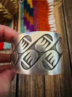 Handcrafted Old Pawn Sterling Silver Bear Paw Cuff Bracelet - Che Cose Belle