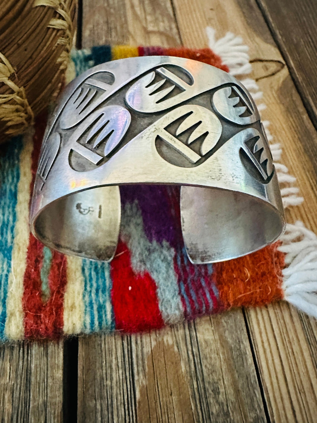 Handcrafted Old Pawn Sterling Silver Bear Paw Cuff Bracelet - Che Cose Belle