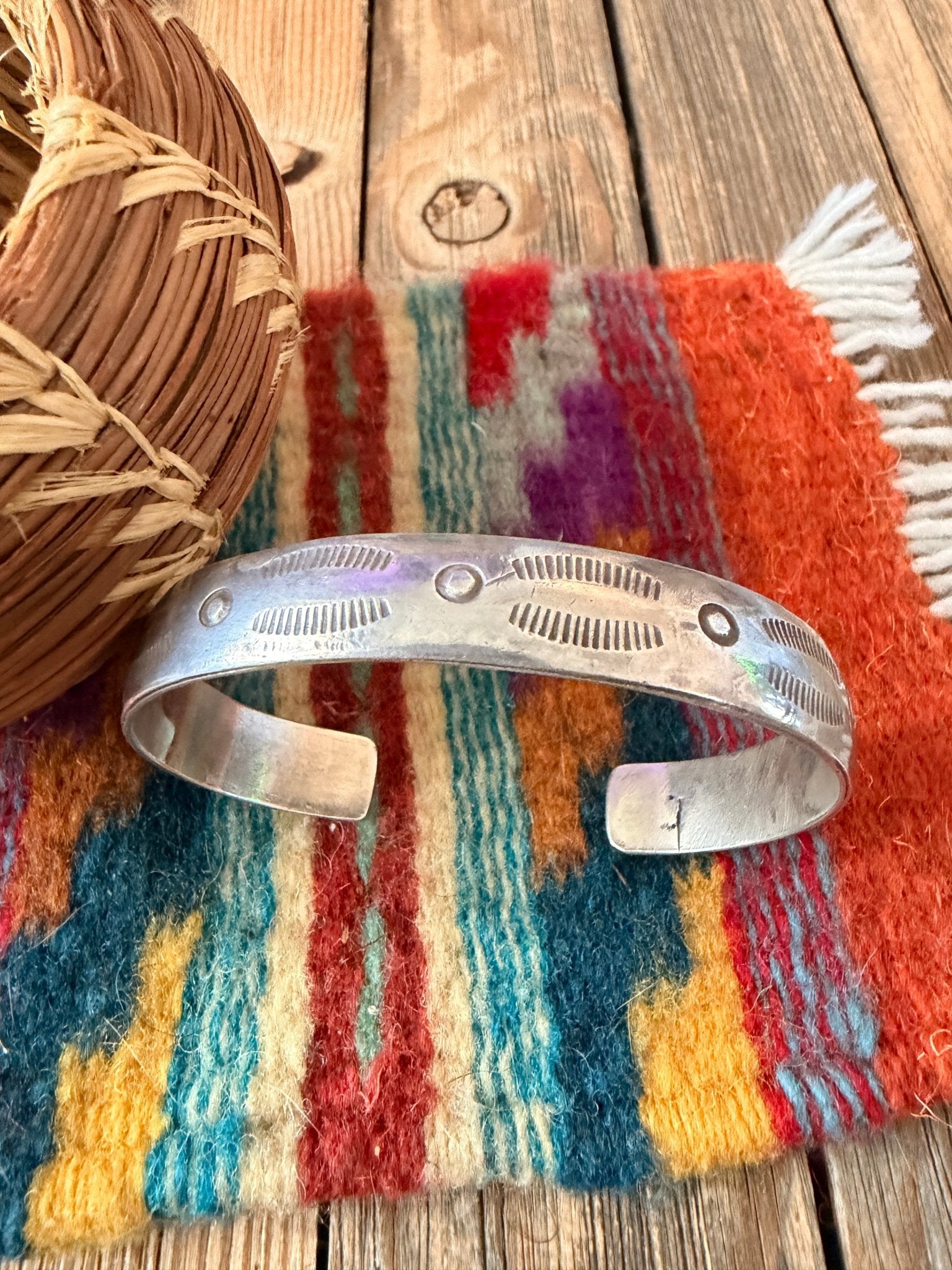 Handcrafted Old Pawn Sterling Silver Cuff Bracelet - Che Cose Belle