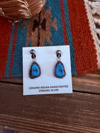 Handcrafted Old Pawn Sterling Silver & Turquoise Dangle Earrings - Che Cose Belle