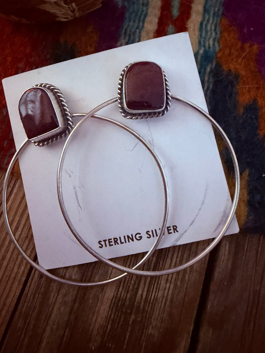 Handcrafted Purple Spiny and Sterling Silver Dangle Hoop Earrings by Elouise Kee - Che Cose Belle