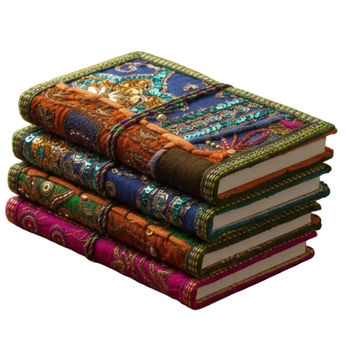 Handcrafted Sari Fabric Bound Notebook Journal - Che Cose Belle