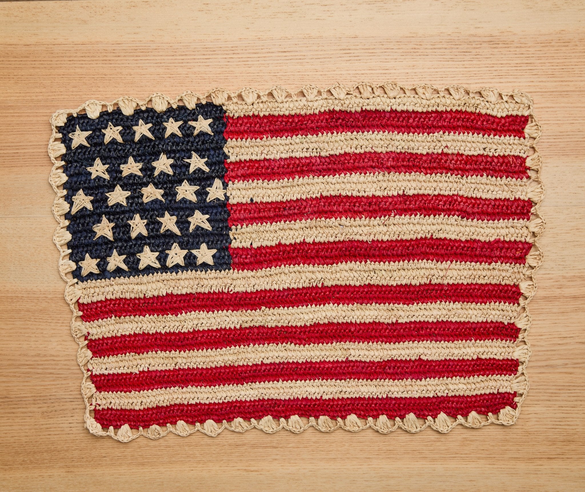 Handcrafted Scalloped Americana Placemats-American Flag Design - Payton James X Tuckernuck - Che Cose Belle