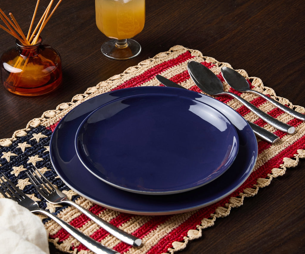 Handcrafted Scalloped Americana Placemats-American Flag Design - Payton James X Tuckernuck - Che Cose Belle