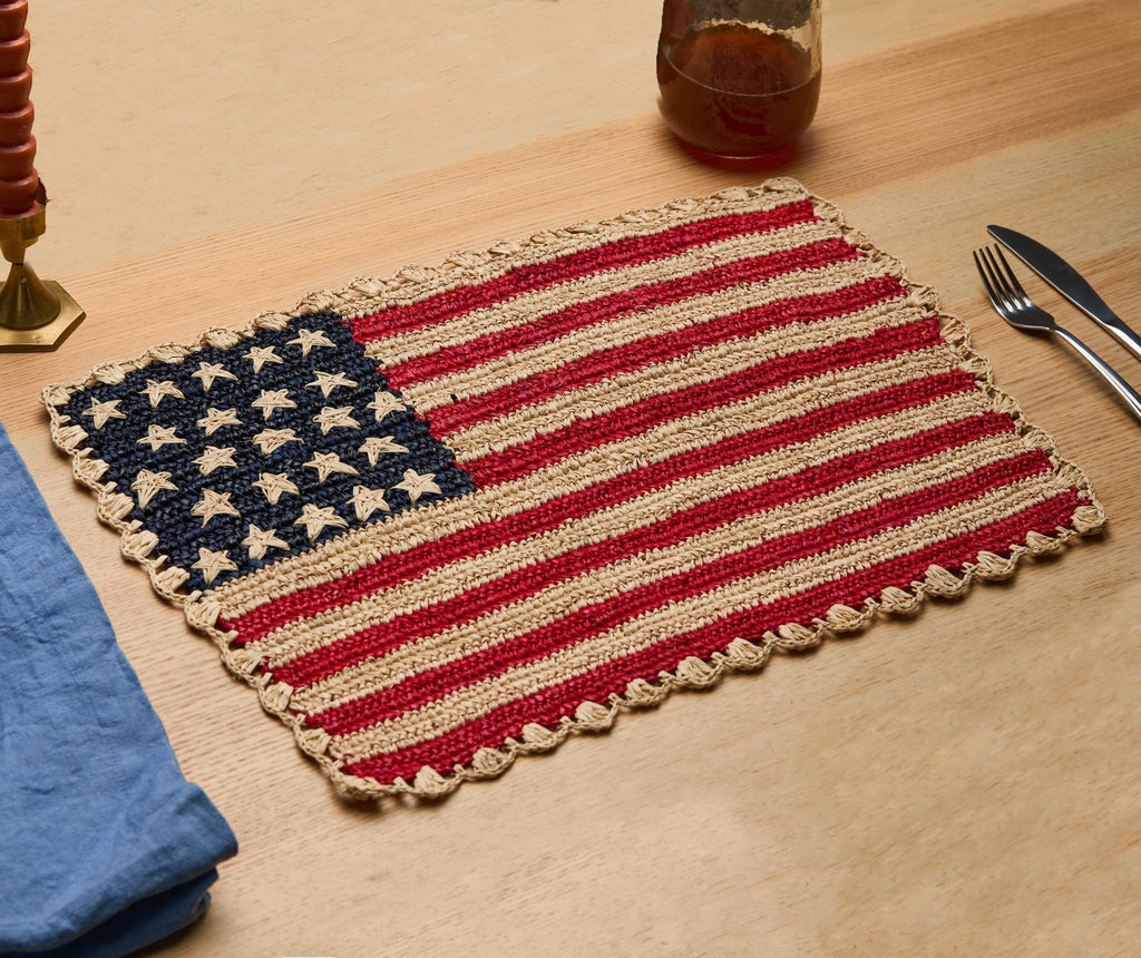 Handcrafted Scalloped Americana Placemats-American Flag Design - Payton James X Tuckernuck - Che Cose Belle