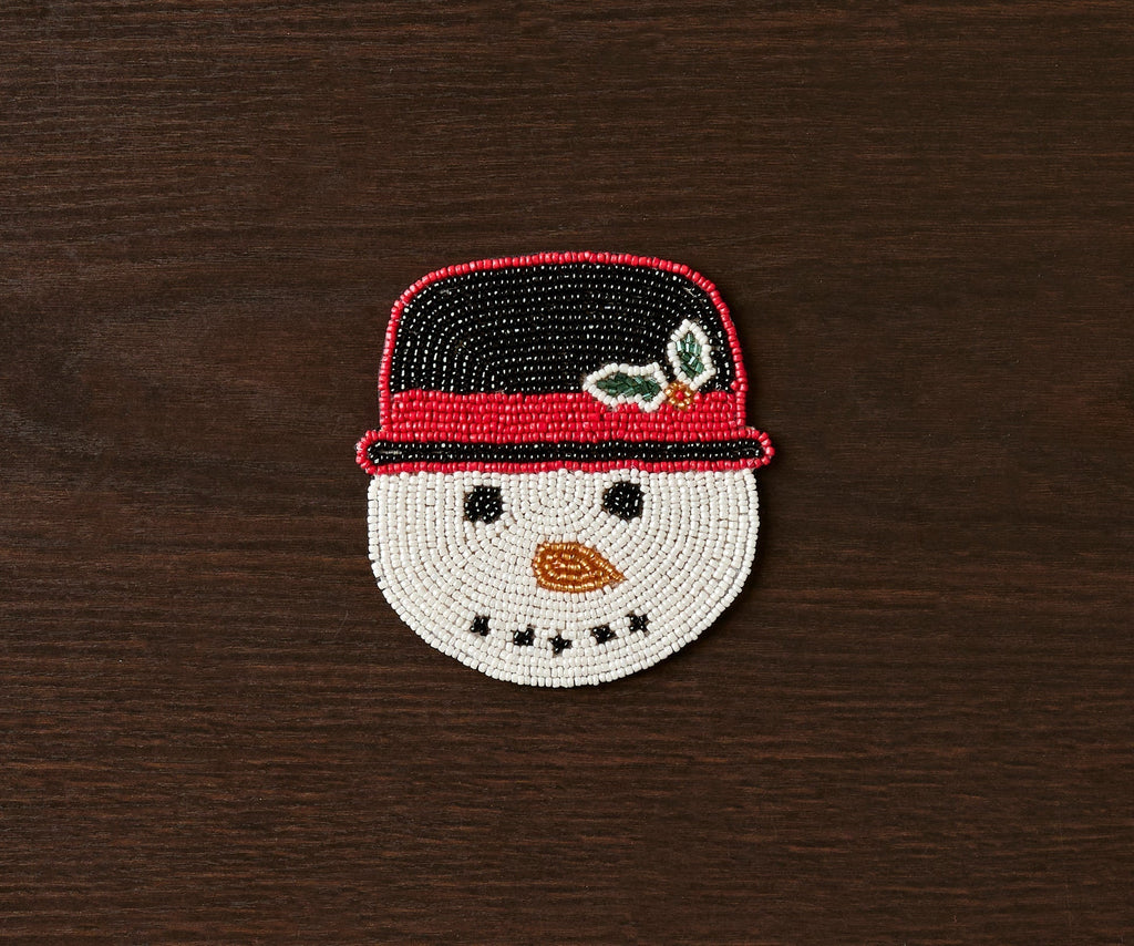 Handcrafted Snowman Beaded Coasters - Che Cose Belle