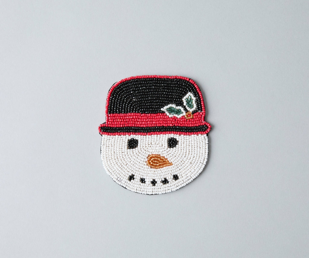 Handcrafted Snowman Beaded Coasters - Che Cose Belle