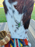 Handcrafted Sonoran Gold Turquoise & Sterling Silver Hummingbird Necklace by Charles Johnson - Che Cose Belle