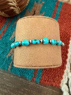 Handcrafted Sonoran Gold Turquoise & Sterling Silver Pearl Beaded Bracele - Che Cose Belle