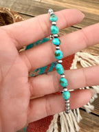 Handcrafted Sonoran Gold Turquoise & Sterling Silver Pearl Beaded Bracele - Che Cose Belle