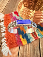 Handcrafted Sterling Silver and Lapis Cuff Bracelet by Albert Jake - Che Cose Belle