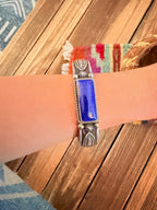 Handcrafted Sterling Silver and Lapis Cuff Bracelet by Albert Jake - Che Cose Belle