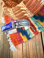Handcrafted Sterling Silver and Lapis Cuff Bracelet by Albert Jake - Che Cose Belle