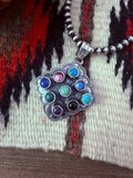 Handcrafted Sterling Silver and Multi Stone Cluster Pendant by Tina Benally - Che Cose Belle