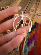Handcrafted Sterling Silver & Black Onyx Naja Pendant by Joseph Martinez - Che Cose Belle