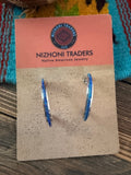 Handcrafted Sterling Silver & Blue Opal Inlay Hoop Earrings - Che Cose Belle