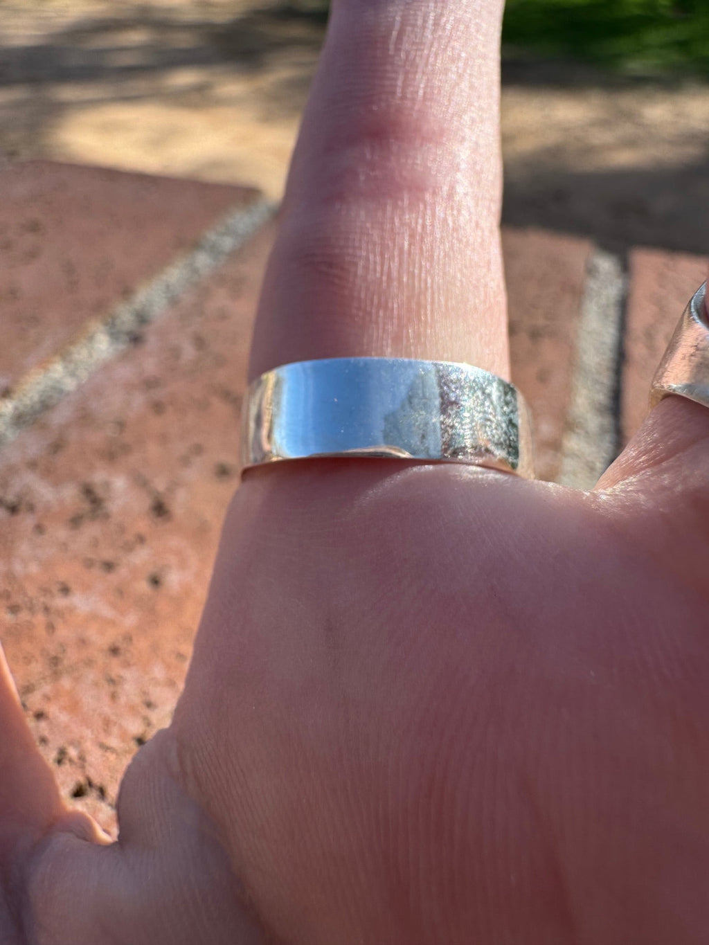 Handcrafted Sterling Silver & Hot Pink Fire Opal Inlay Band Ring - Che Cose Belle