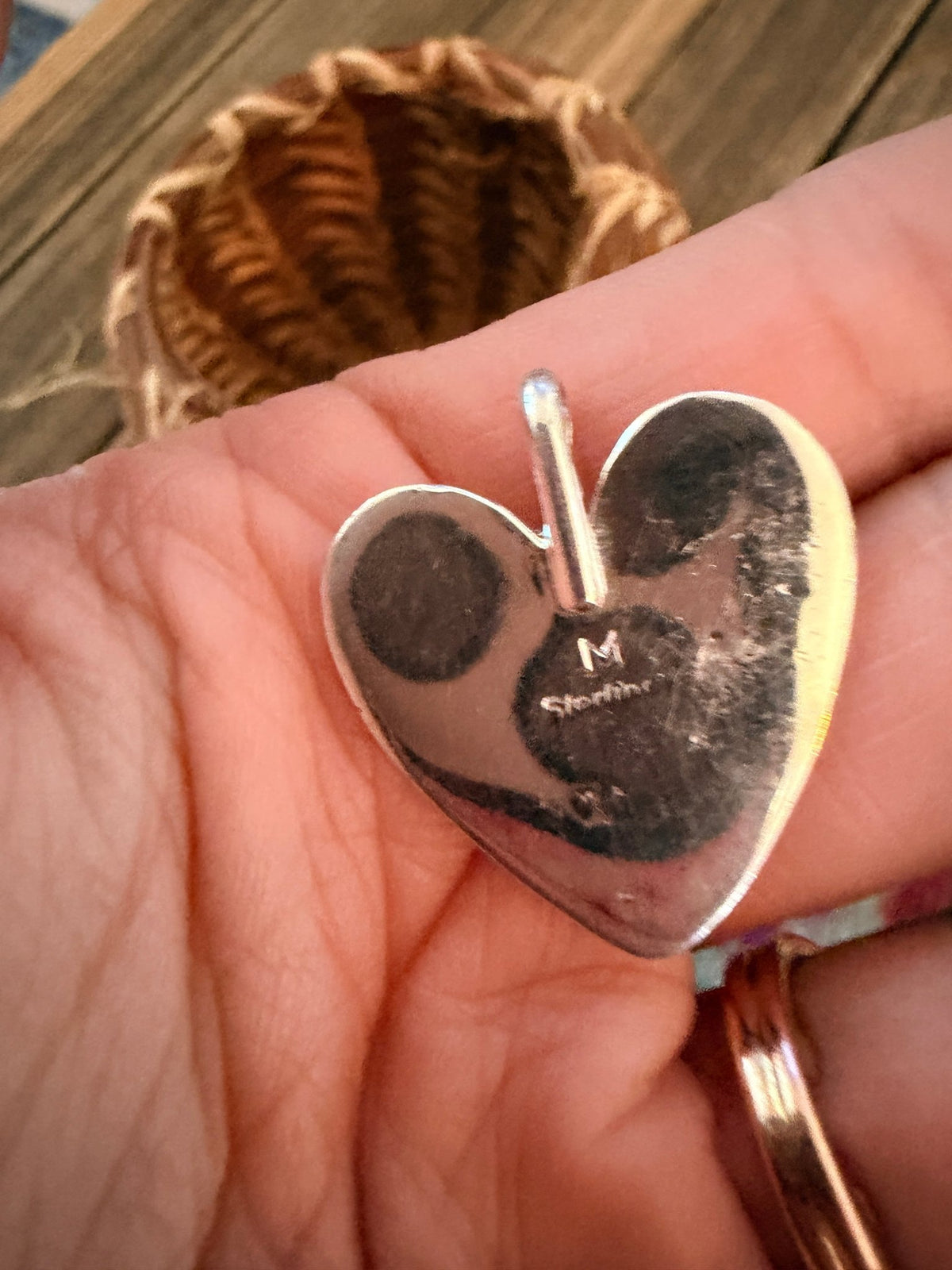 Handcrafted Sterling Silver & Pink Dream Mojave Heart Pendant by Joseph Martinez - Che Cose Belle