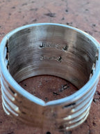 Handcrafted Sterling Silver & Pink Opal Inlay 5 Row Stacker Ring - Che Cose Belle