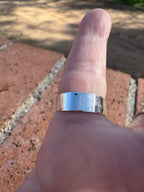Handcrafted Sterling Silver & Royal Blue Opal Inlay Band Ring Size 7 - Che Cose Belle