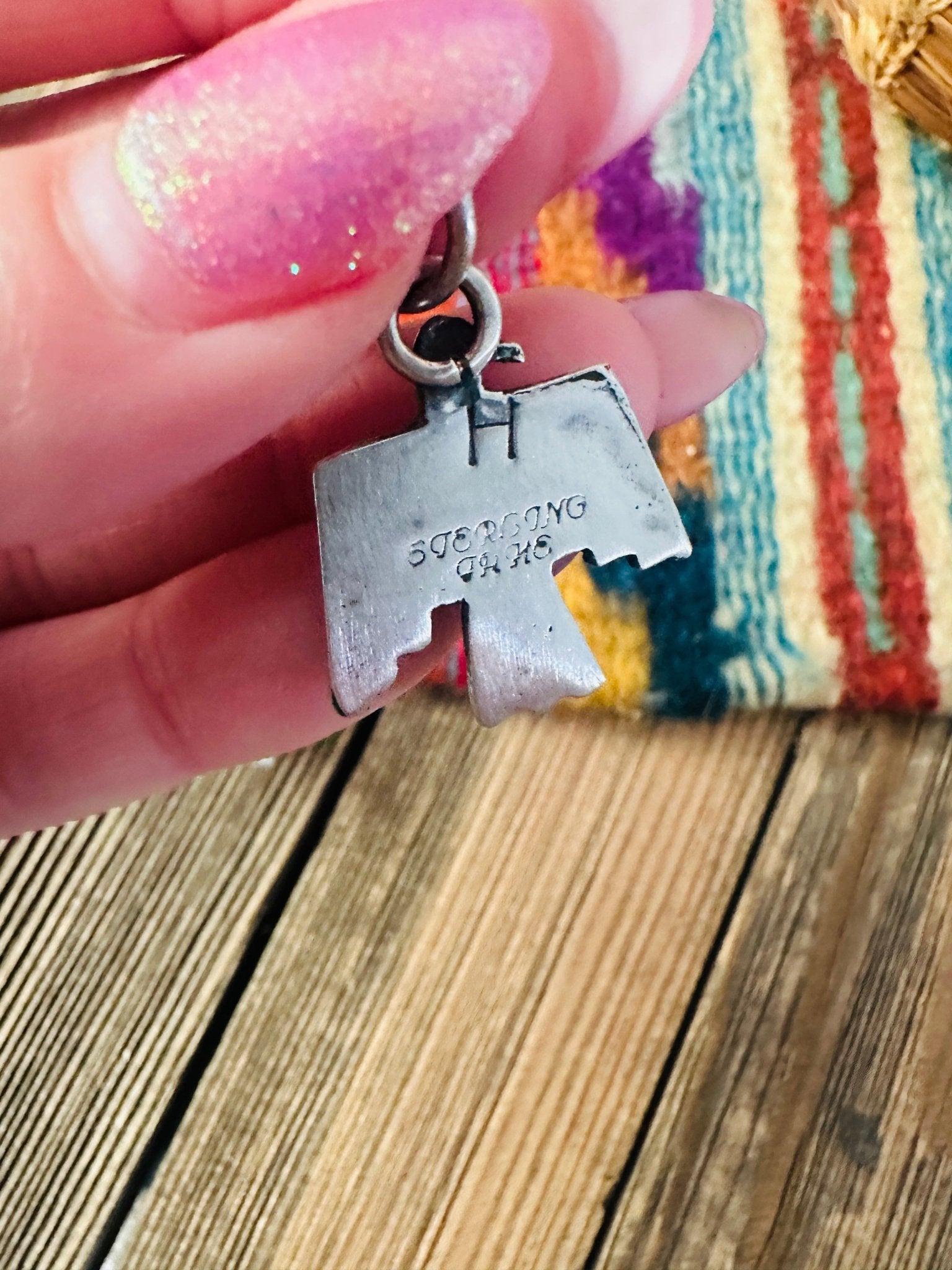 Handcrafted Sterling Silver & Sonoran Mountain Turquoise Thunderbird Pendant - Che Cose Belle