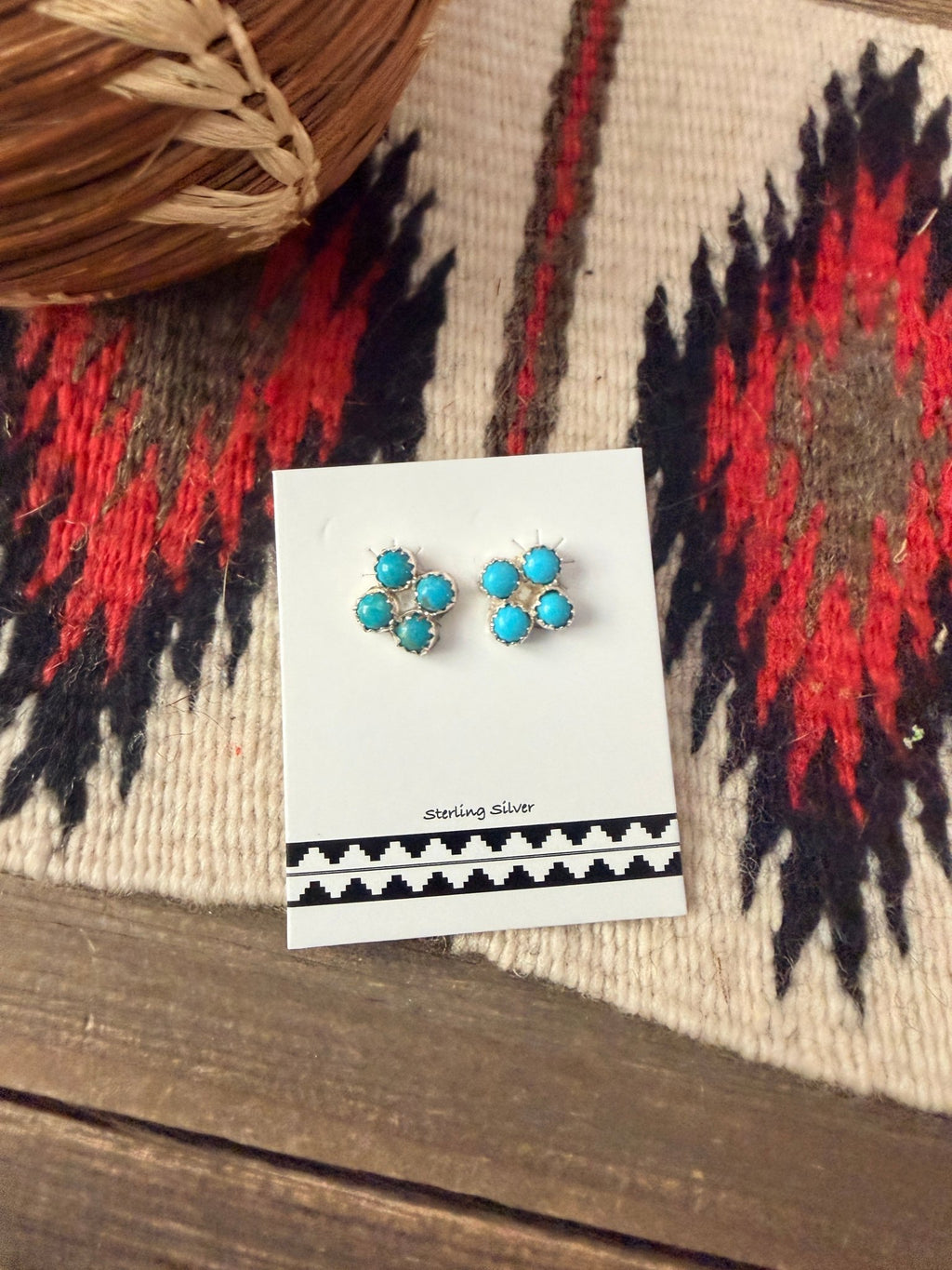 Handcrafted Sterling Silver & Turquoise Petit Point Stud Earrings - Che Cose Belle