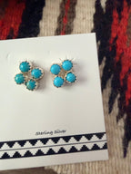Handcrafted Sterling Silver & Turquoise Petit Point Stud Earrings - Che Cose Belle