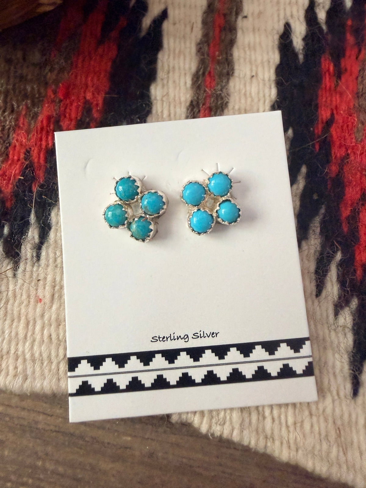 Handcrafted Sterling Silver & Turquoise Petit Point Stud Earrings - Che Cose Belle