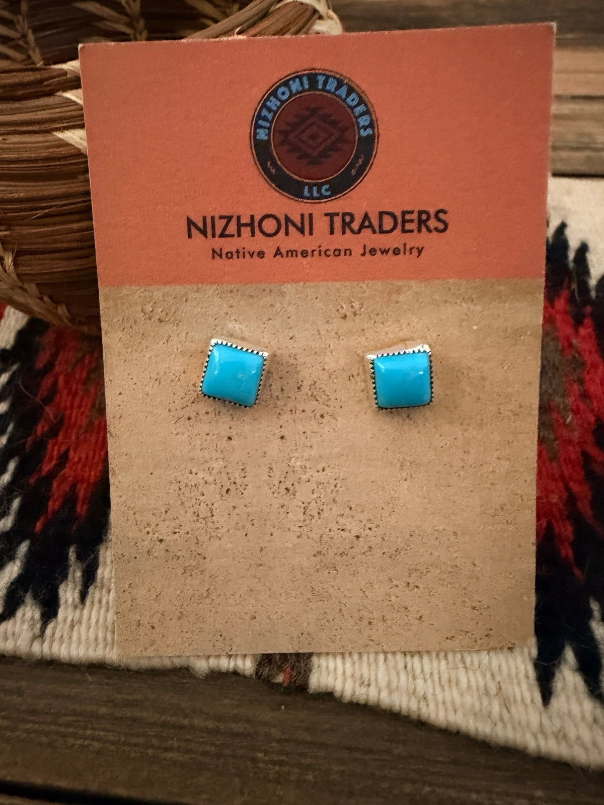 Handcrafted Sterling Silver & Turquoise Stud Earrings - Che Cose Belle