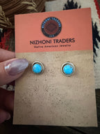 Handcrafted Sterling Silver & Turquoise Stud Earrings - Che Cose Belle
