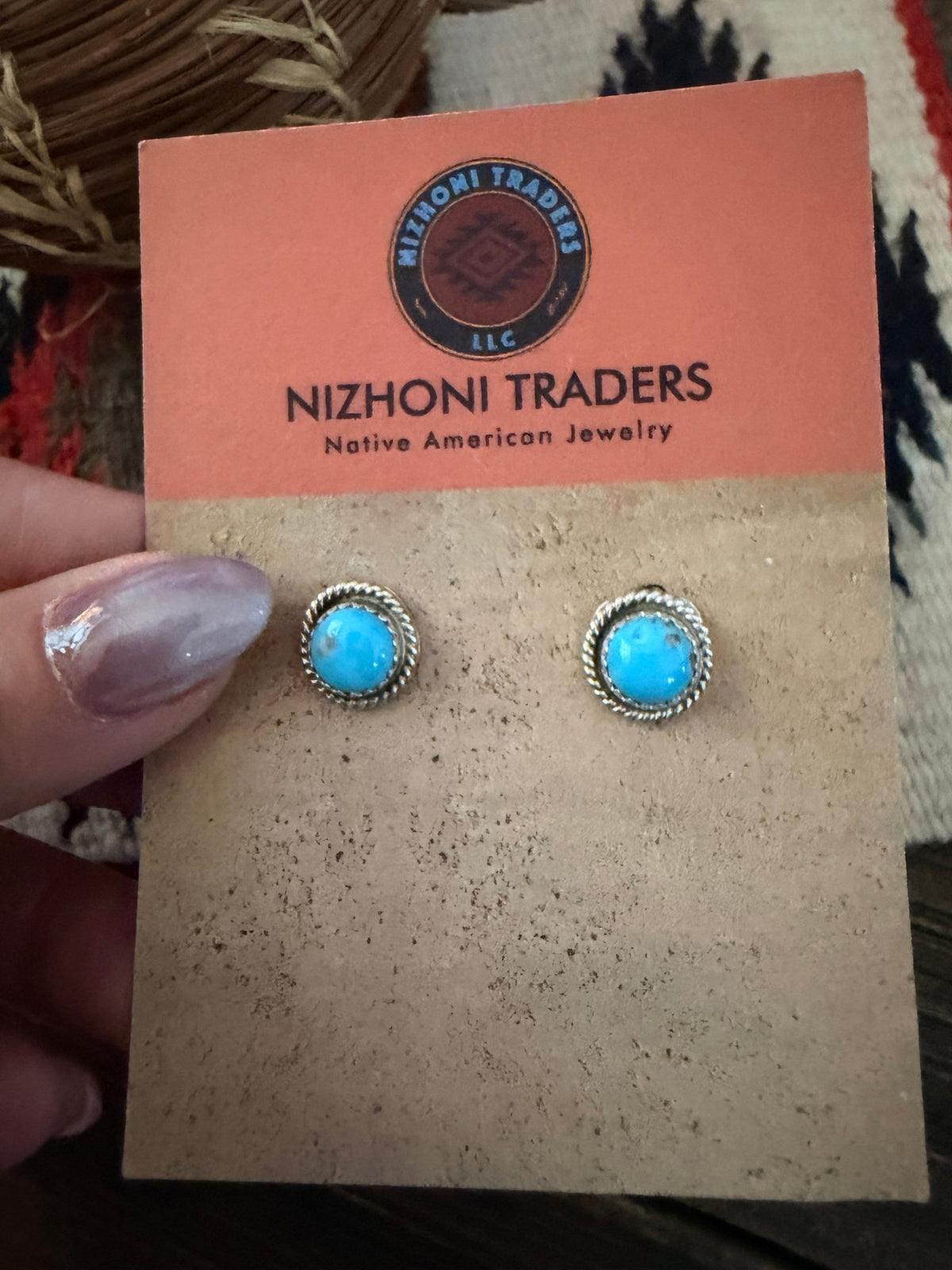 Handcrafted Sterling Silver & Turquoise Stud Earrings - Che Cose Belle