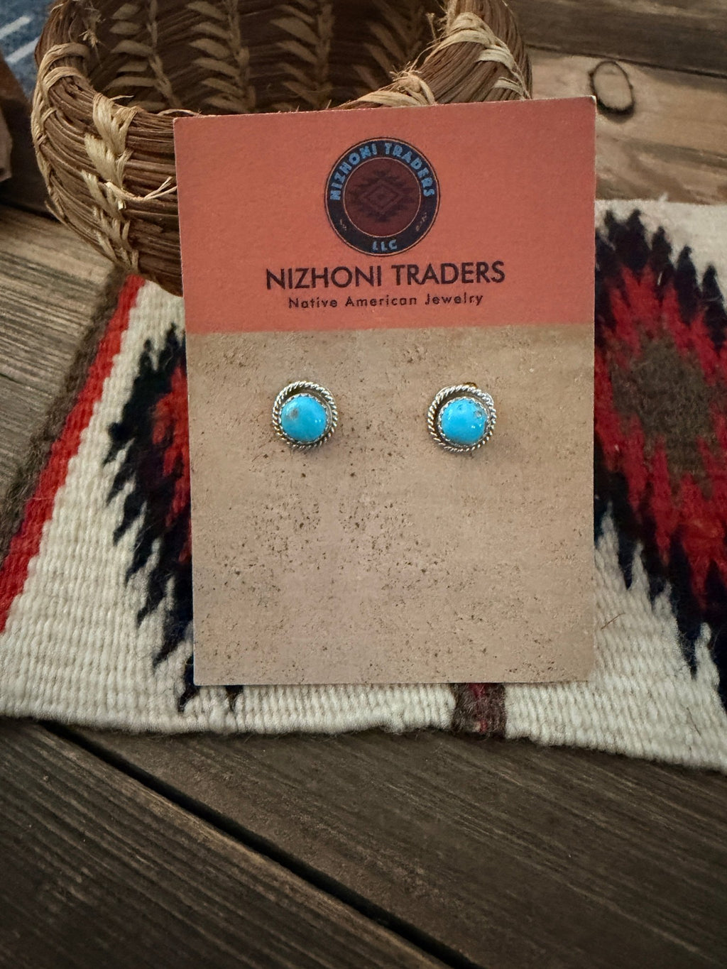 Handcrafted Sterling Silver & Turquoise Stud Earrings - Che Cose Belle