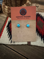 Handcrafted Sterling Silver & Turquoise Stud Earrings - Che Cose Belle