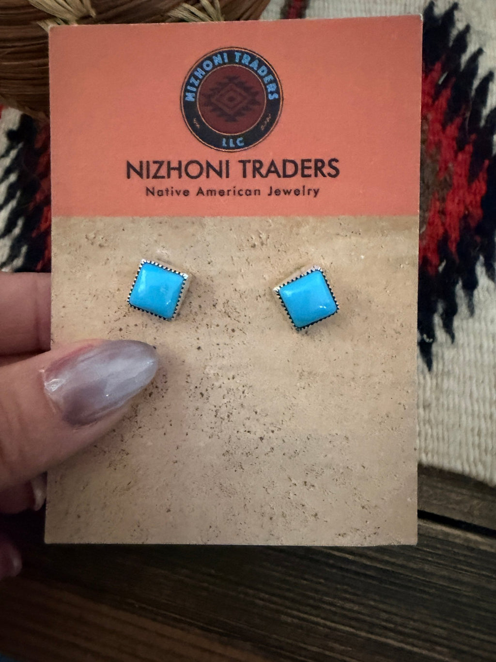 Handcrafted Sterling Silver & Turquoise Stud Earrings - Che Cose Belle