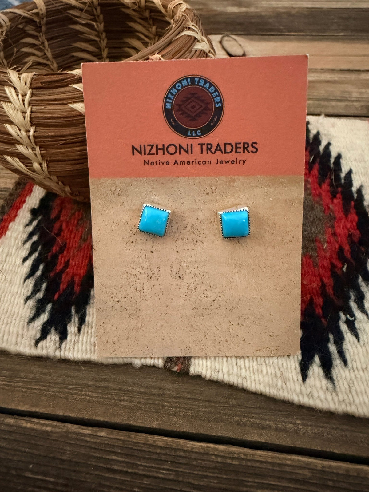Handcrafted Sterling Silver & Turquoise Stud Earrings - Che Cose Belle