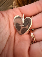 Handcrafted Sterling Silver & White Buffalo Heart Pendant by Joseph Martinez - Che Cose Belle