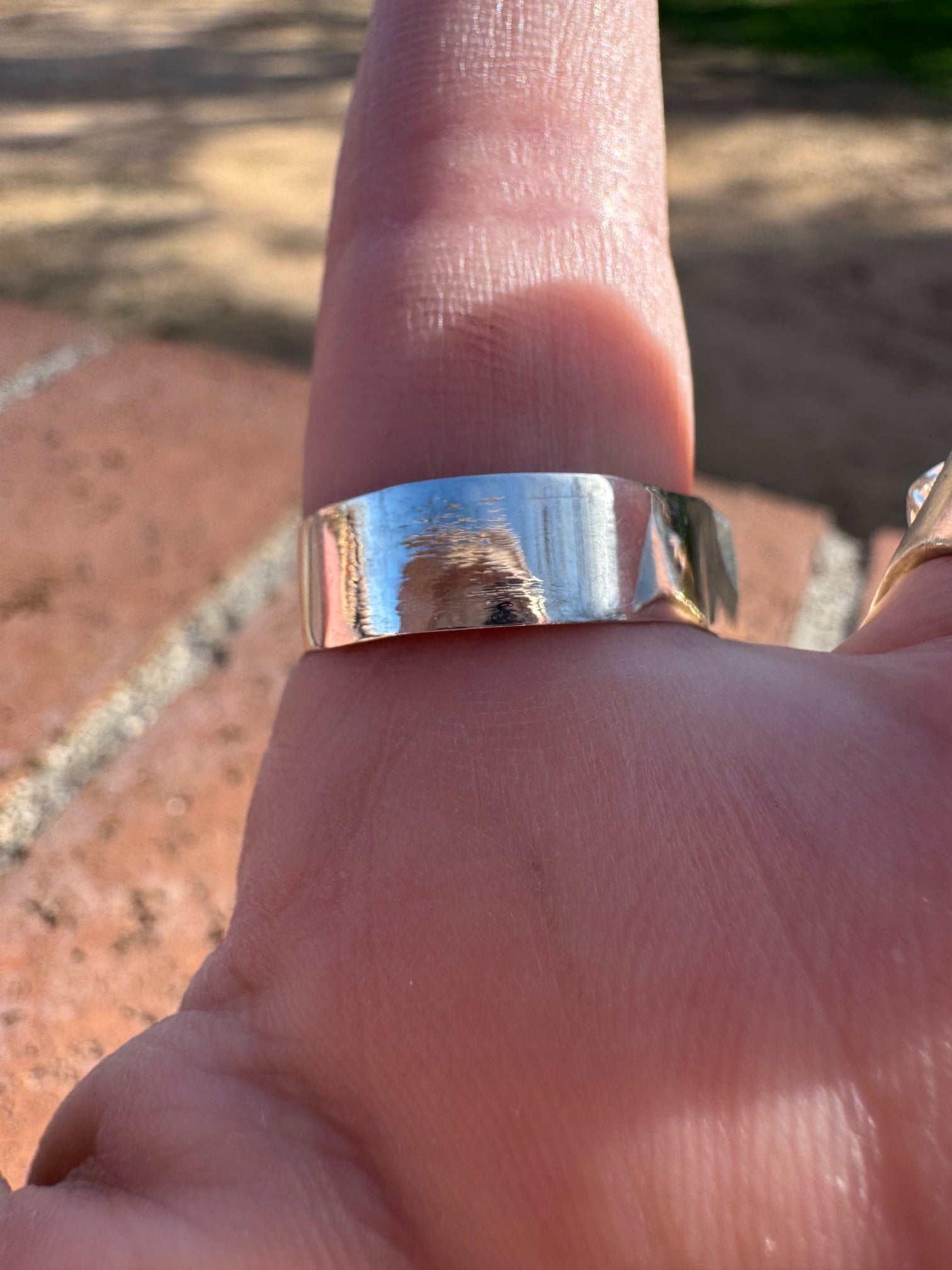 Handcrafted Sterling Silver & White Fire Opal with Lapis Inlay Band Ring - Che Cose Belle