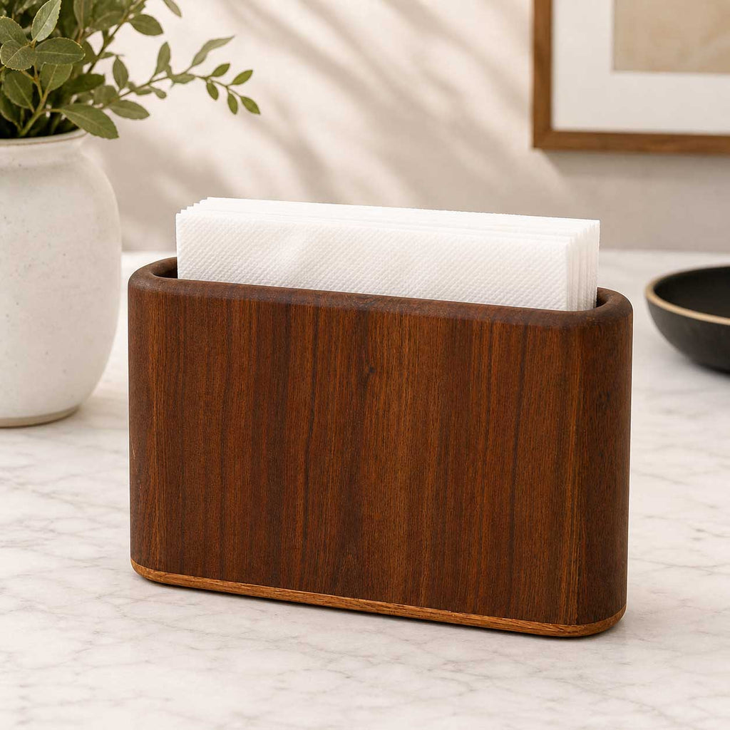Handcrafted Walnut & Oak Wood Napkin Holder | Muliple Designs | Raising Grain Wood Works - Che Cose Belle