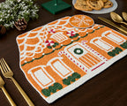 Handicraft Gingerbread House Beaded Placemat, Christmas decoration gift for her – Christmas Handmade Beaded Placemats for Dining - Che Cose Belle