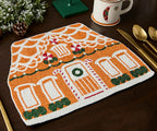 Handicraft Gingerbread House Beaded Placemat, Christmas decoration gift for her – Christmas Handmade Beaded Placemats for Dining - Che Cose Belle