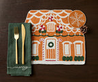 Handicraft Gingerbread House Beaded Placemat, Christmas decoration gift for her – Christmas Handmade Beaded Placemats for Dining - Che Cose Belle