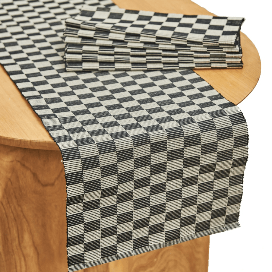 Handloomed Checkered Table Runner - Che Cose Belle