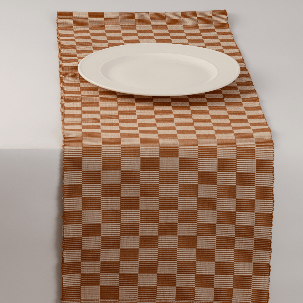 Handloomed Checkered Table Runner - Che Cose Belle