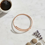 Handmade Adjustable 10 Gauge Copper Hammer Textured Overlap Bangle - Che Cose Belle