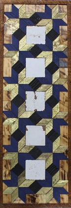 Handmade Amish Barn Quilt Banner Wall Art – 10.5in x 30in Reclaimed Wood Mosaic - Che Cose Belle