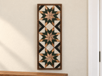 Handmade Amish Barn Quilt Banner Wall Art – 10.5in x 30in Reclaimed Wood Mosaic - Che Cose Belle
