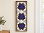 Handmade Amish Barn Quilt Banner Wall Art – 10.5in x 30in Reclaimed Wood Mosaic - Che Cose Belle
