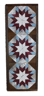 Handmade Amish Barn Quilt Banner Wall Art – 10.5in x 30in Reclaimed Wood Mosaic - Che Cose Belle